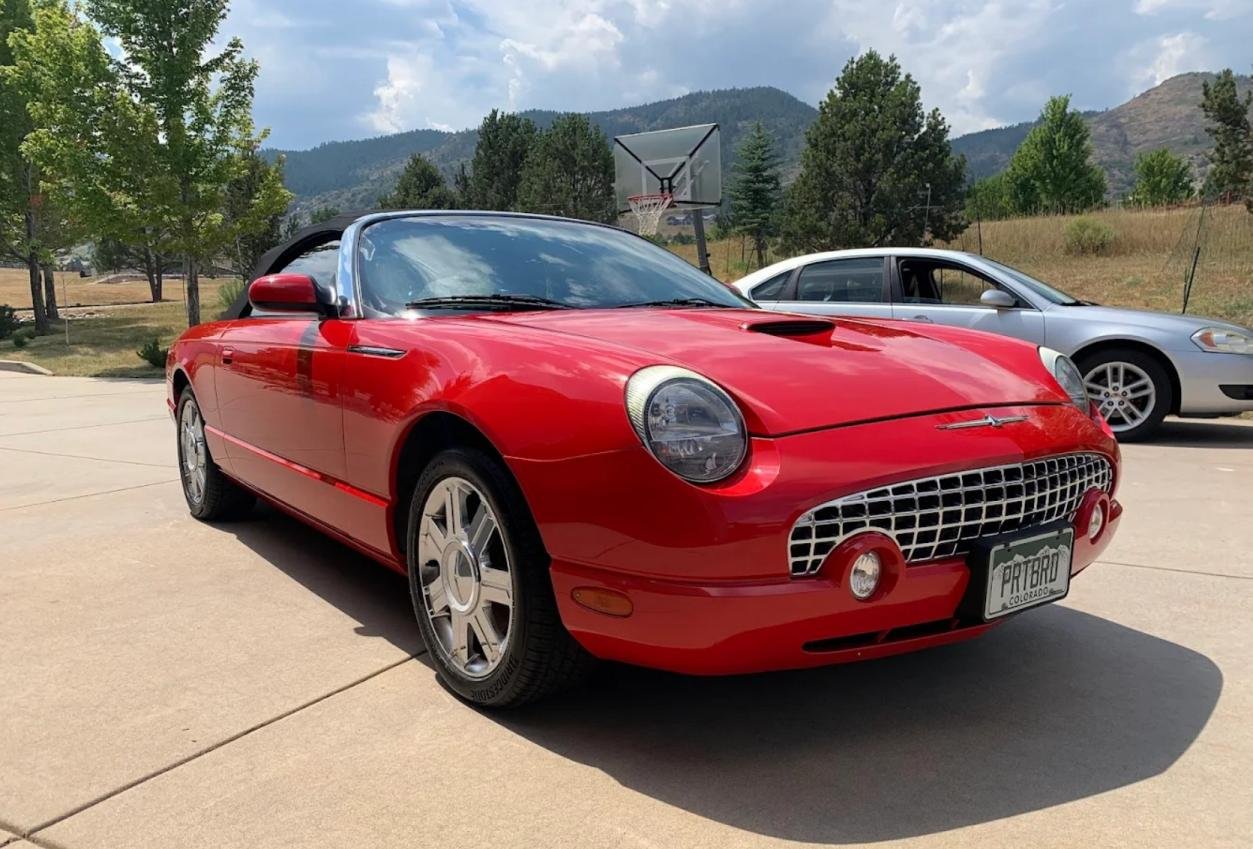 Red Ford Thunderbird detailed by Adam's Detailing Service